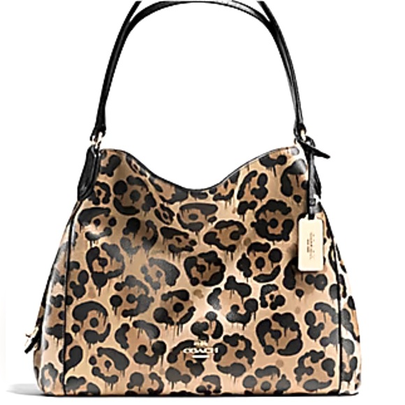 Coach Leopard Print Edie Shoulder Bag - Picture 2 of 15